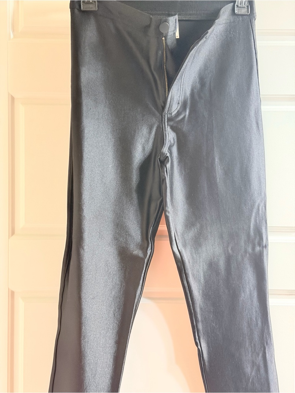 American Apparel Black Faux-Leather Kids Leggings